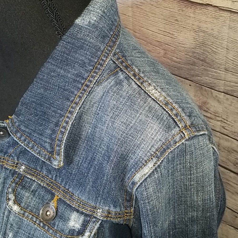 MOSSIMO DISTRESSED DENIM JACKET - Picture 6 of 13